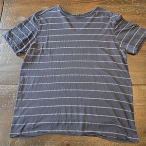 Mens Theory Striped Short Sleeve Shirt, Size XL